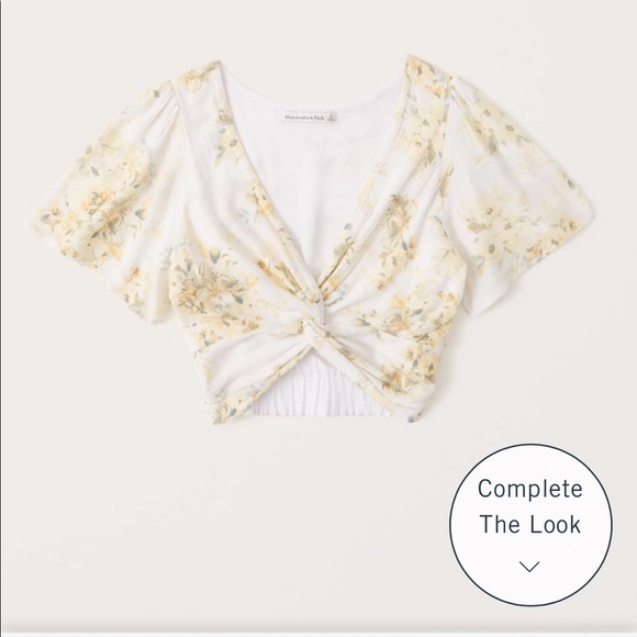 Abercrombie & Fitch Flutter Sleeve Top - Picture 1 of 5